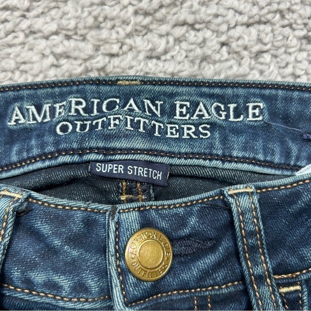 American Eagle Jeans Womens 0 Short Jegging Dark Wash Super Stretch Casual Basic - Picture 3 of 5